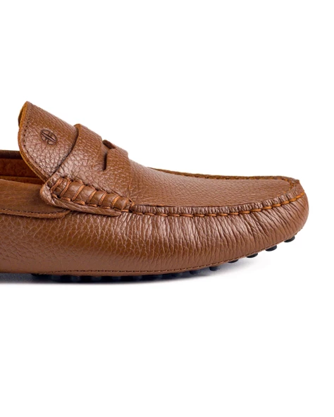 Sardes Taba Hakiki Deri Erkek Loafer Ayakkabı - 5