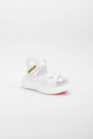 Şirinbebe Şiringenç Yüz Direkli Çapraz Bantlı Ortopedik Beyaz Kız Bebek Kız Çocuk Sandalet - Resim 5