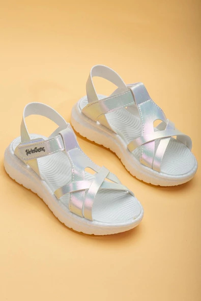 Şirinbebe Şiringenç Yüz Direkli Çapraz Bantlı Ortopedik Sedef Kız Bebek Kız Çocuk Sandalet - 3