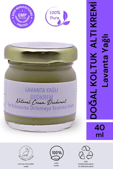 Lavanta Yağlı Krem Deodorant 40 Ml. %100 Doğal