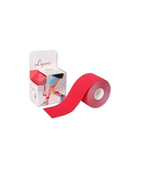 Ligorix Kinesio Tape Ağrı Bandı 5cmX5m Kırmızı - 1