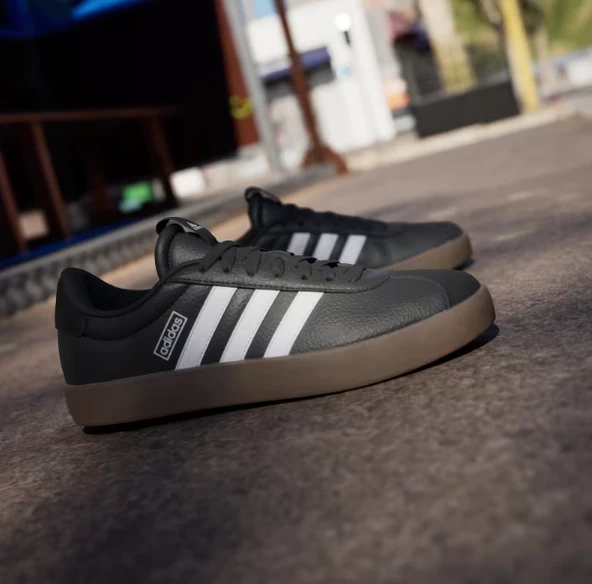 Adidas VL Court 3.0 Siyah Beyaz Kadın Spor Ayakkab ID8796 - Resim 4