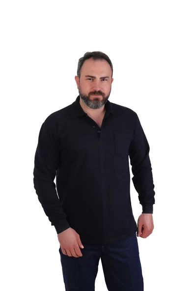 ESER - Polo Yaka Sweatshirt - Cepli - Lacivert