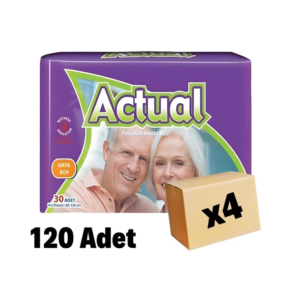 Actual Yetişkin Hasta Bezi Medium 120 adet 4 paket