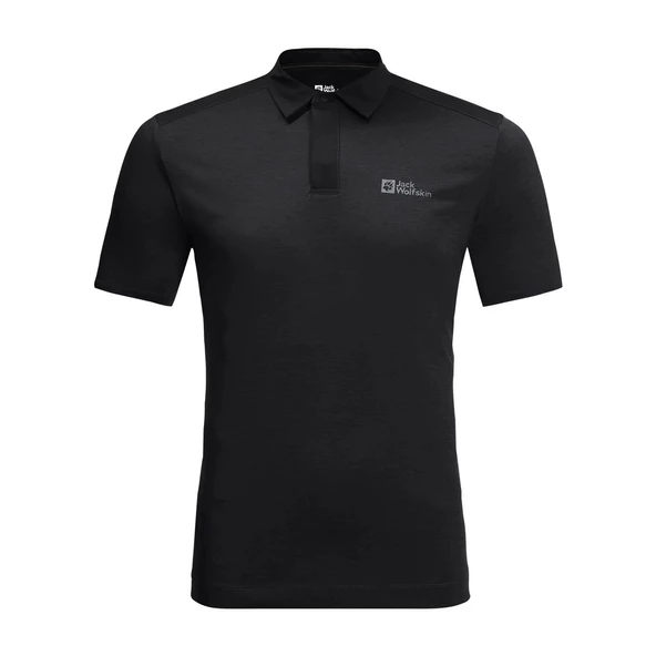 Jack Wolfskin Pack & Go Siyah Erkek Polo T-Shirt 1808542_6000-6000 - 6