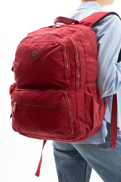 571 collections Ultra Hafif Çok Cepli Sırt Çantası (571-2D) Kırmızı - Resim 2