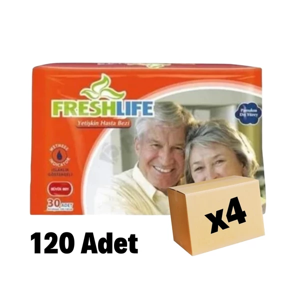 Freshlife Belbantlı Büyük Boy L 30'lu 4 Adet Hasta Bezi