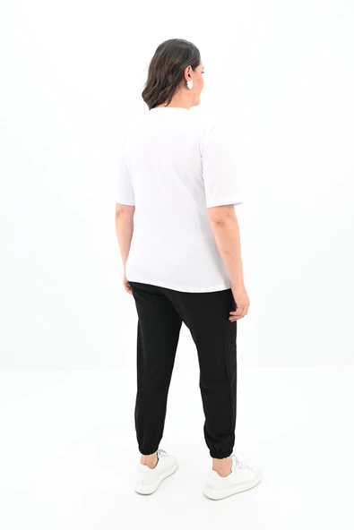 Kadın Büyük Beden Baskı Detaylı Eşofman Takımı 3695-23 - 10