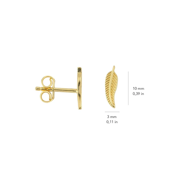 14 Ayar Altın Yaprak Küpe 0,84 gr - 3