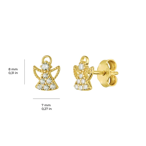 14 Ayar Altın Melek Taşlı Küpe 0,95 gr - 3