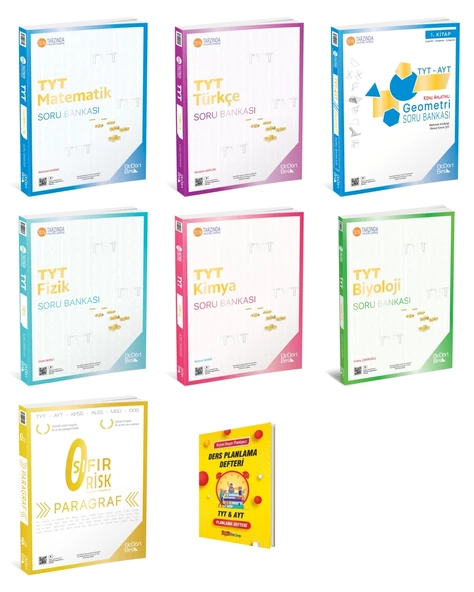 TYT 2025 Matematik Türkçe Geometri Fizik Kimya Biyoloji ve Paragraf Soru Bankaları 7li Set