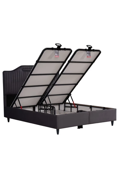 Kilim Mobilya Royal Lux Sandıklı Baza Başlık Seti ANTRASİT (YATAK DAHİL DEĞİLDİR) 140X190 - Resim 5