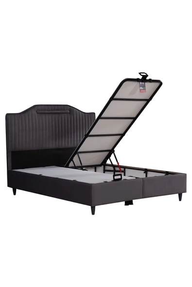 Kilim Mobilya Royal Lux Sandıklı Baza Başlık Seti ANTRASİT (YATAK DAHİL DEĞİLDİR) 160X200 - Resim 4