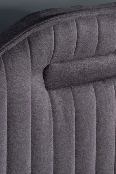 Kilim Mobilya Royal Lux Sandıklı Baza Başlık Paket Yaylı Pedli Yatak Seti Antrasit 180X200 - Resim 4