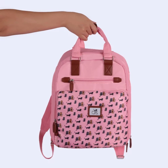 Biggdesign Cats Laptop Sırt Çantası Pembe - 6