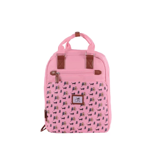 Biggdesign Cats Laptop Sırt Çantası Pembe - 2