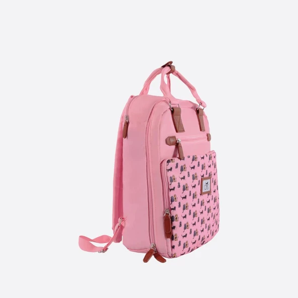 Biggdesign Cats Laptop Sırt Çantası Pembe - 3