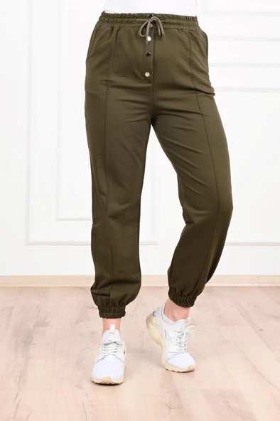 Kadın Düğmeli Büyük Beden Eşofman Altı 6055-22 - 11