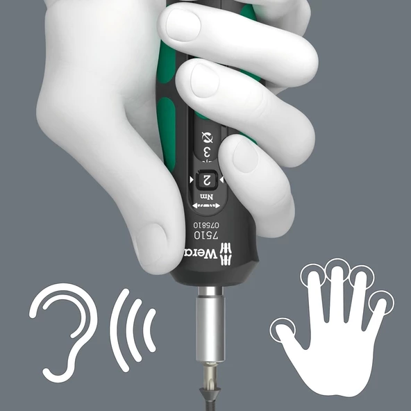 Wera 7510 Kraftform Safe-Torque Speed Torklu Tornavida, 1-3 Nm, 1/4" x 1.0 Nm x 1.5 Nm x 2.0 Nm x 2.5 Nm x 3.0 Nm x 147. - 6