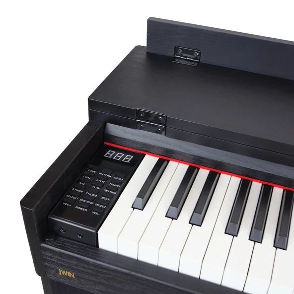 Jwin Sapphire SDP-130  Siyah Tuş Hassasiyetli 88 Tuşlu Kapaklı Dijital Piyano Tabure+ Kulaklık - 4
