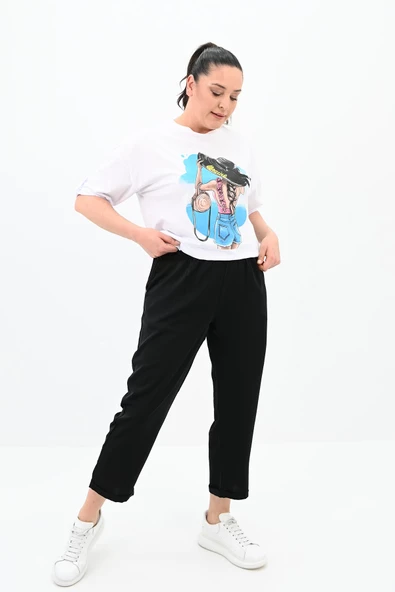 Kadın Büyük Beden Oversize T-shirt Takım 8104-24 - 3