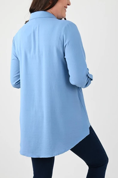 Kadın Büyük Beden Fırfır Detaylı Gömlek 1720-24 - 7