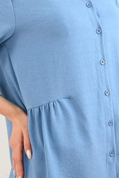 Kadın Büyük Beden Fırfır Detaylı Gömlek 1720-24 - 10