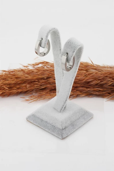 Kadın Çelik Basic Geometrik 1.5  cm Elips Moldel Klipsli Küpe ürün görseli