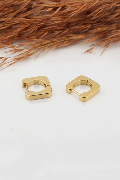 Kadın Çelik Basic Geometrik 1.5cm Kare Moldel Klipsli Küpe ürün görseli