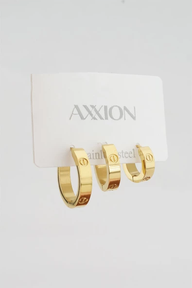 Kadın Kararmaz 3'lü Küpe Set ürün görseli