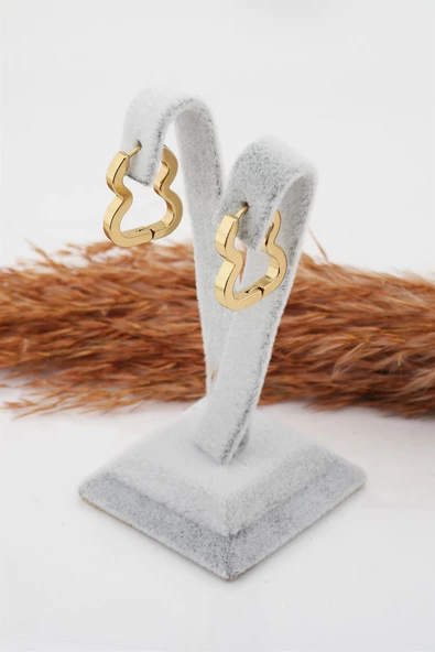 Kadın Çelik Basic Geometrik 2 cm Klipsli Küpe - Resim 2