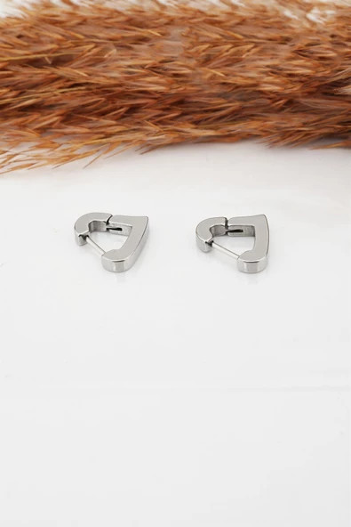 Kadın Çelik Basic Geometrik 1.5 cm Kalp Model Klipsli Küpe ürün görseli