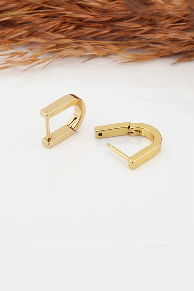 Kadın Çelik Basic Geometrik 1.5 cm U Model Klipsli Küpe ürün görseli