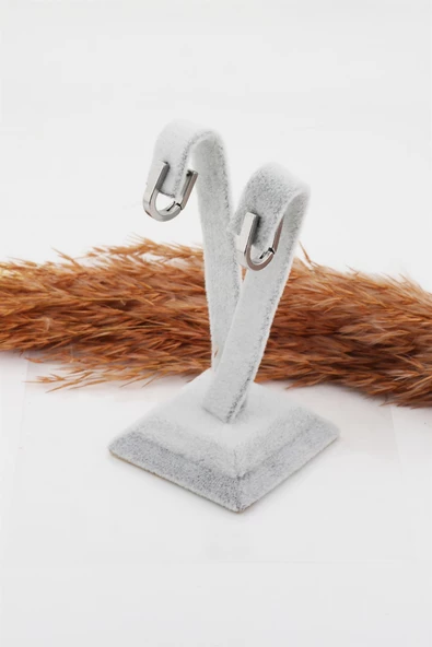 Kadın Çelik Basic Geometrik 1.5 cm U Model Klipsli Küpe - 2