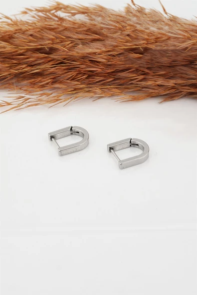 Kadın Çelik Basic Geometrik 1.5 cm U Model Klipsli Küpe - 3