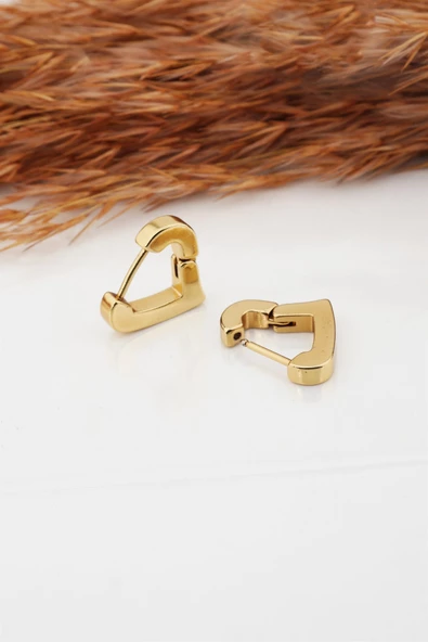 Kadın Çelik Basic Geometrik 1.5 cm Kalp Model Klipsli Küpe ürün görseli