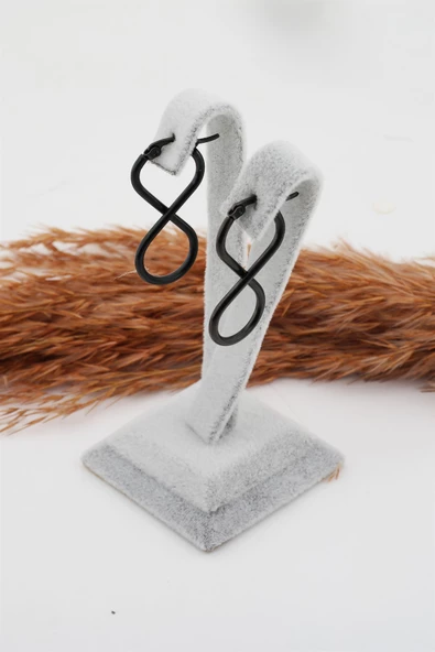 Kadın 316L Paslanmaz Çelik Basic Geometrik 3.5 cm Sonsuzluk Model Klipsli Küpe - Resim 2