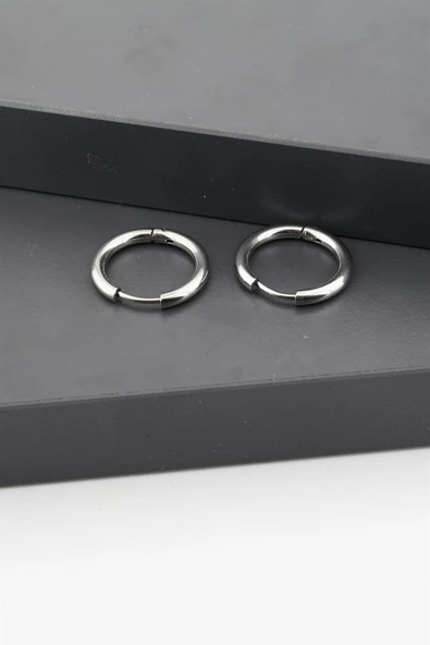 Kadın 316L Paslanmaz Çelik Basic Klipsli  1.5 cm Halka Küpe ürün görseli