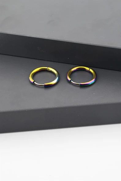 Kadın 316L Paslanmaz Çelik Basic Klipsli  1.5 cm Halka Küpe ürün görseli