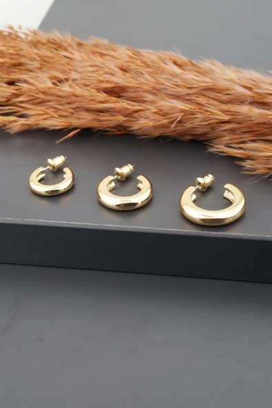 Kadın Basic 3 Boy 3'lü küpe Seti ürün görseli