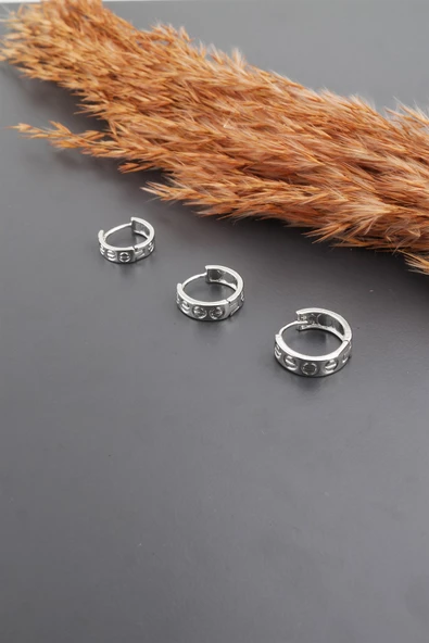 Kadın Basic 3 Boy 3'lü küpe Seti - Resim 2