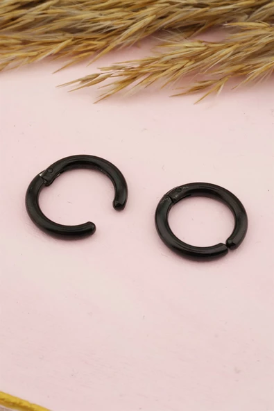 Unisex 316L Çelik Sıkıştırmalı Halka Küpe - Resim 2