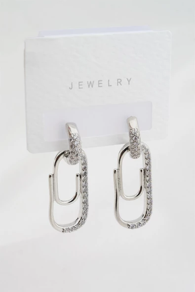 Kadın Altın Kaplama Zirkon Taşlı Ataç Model Küpe ürün görseli