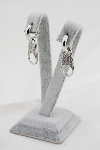 Kadın Altın Kaplama Zirkon Taşlı Küpe - 2