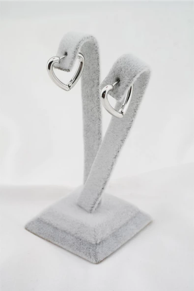 Kadın Altın Kaplama Zirkon Kalp Model Küpe - Resim 2