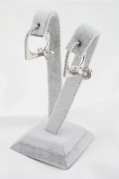 Kadın Altın Kaplama Zirkon Taşlı Çengel İğne Model 2'li Küpe Set - Resim 2