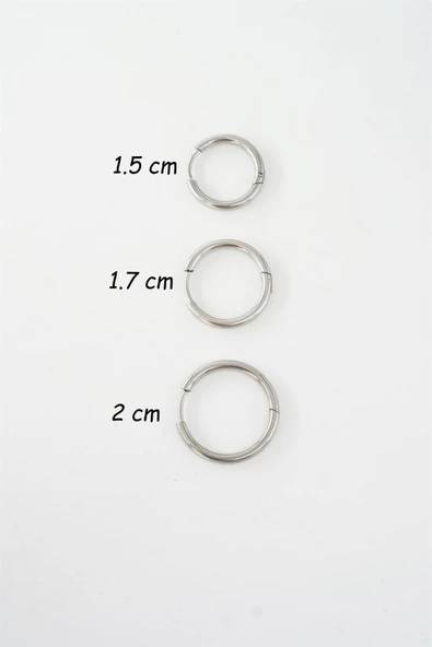 Kadın Kararmaz 316 L Çelik 3'lü Halka Set Küpe - Resim 3