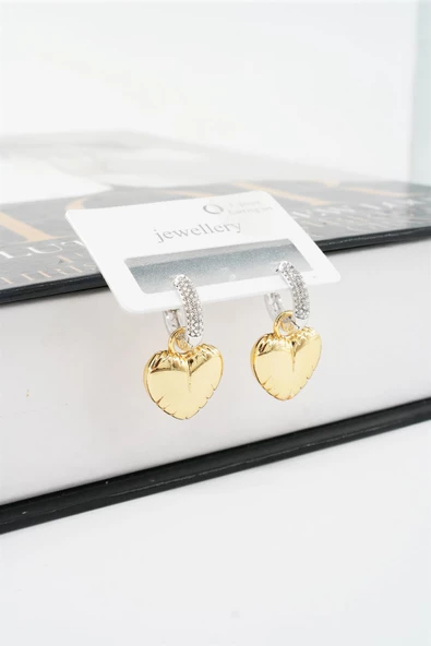 Kadın Vip Seri Kalp Figürlü Balon Küpe Seti - Resim 2