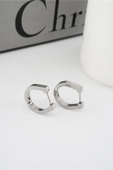 Kadın 316 L Paslanmaz Çelik 1.8 cm Oval Model Küpe ürün görseli