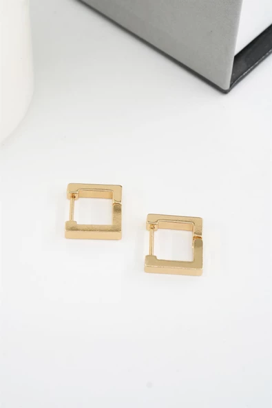 Kadın 316 L Paslanmaz Çelik 1.5 cm Kare Küpe - Resim 2